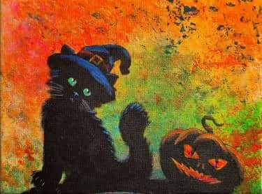 Black Light Halloween Kitten