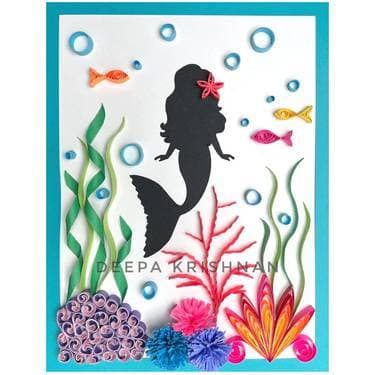Mermaid Reef - Paper Quilling - Paint and sip event at The Rec Room - Square One in Mississauga, ON - PaintNite.com