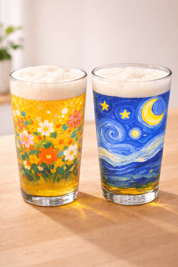 Painted Beer Glasses - Paint and sip event at Left Field Brewery (Leslieville) in toronto, ON - PaintNite.com