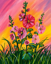 Vibrant Hollyhocks thumbnail