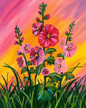 Vibrant Hollyhocks - Paint and sip event at Casa Mexico in Ottawa, ON - PaintNite.com