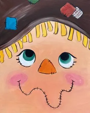 Halloween scarecrow, Boo — Painting