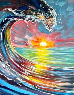 Vibrant Wave - Paint and sip event at Canlan Sports - Langley Twin Rinks in Langley, BC - PaintNite.com