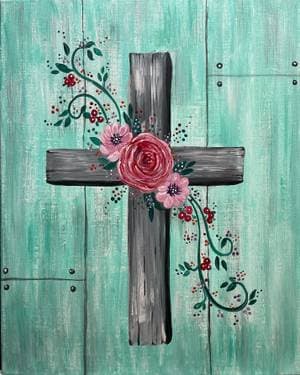 Cross of Amazing Grace - Paint and sip event at Blondie’s Breezeway Kitchen & Cocktails in St. Clair, MO - PaintNite.com