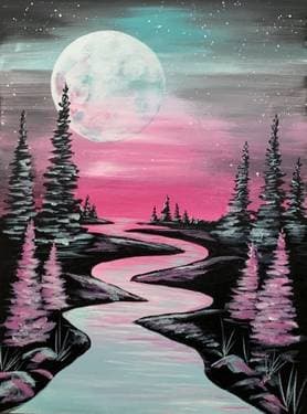 Moonrise Over The River - Paint Nite event in Sandy , UT