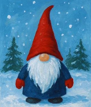 Winter Gnome - Paint and sip event at ERTHYA Restaurant in Cupertino, CA - PaintNite.com