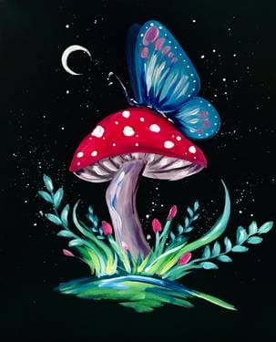 Magical Mushroom Butterfly — Painting