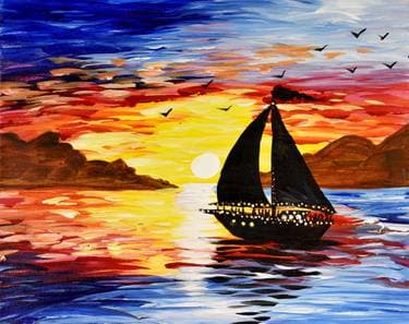 Summer Sunset Party Boat - Paint and sip event at Novotel Toronto Centre in Toronto, ON - PaintNite.com