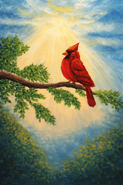 Cardinal Messenger - Paint and sip event at Café à la tasse in Sainte-Brigide-d'Iberville, QC - PaintNite.com