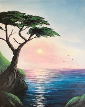 Cypress Sunset - Paint and sip event at Domanico Cellars (Wine, beer and cider available) in Seattle, WA - PaintNite.com