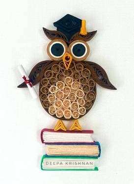 Graduate Owl - Paper Quilling - Paint and sip event at The Rec Room Square One in Mississauga, ON - PaintNite.com