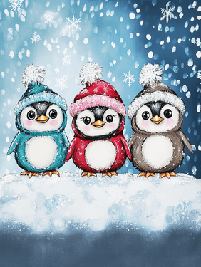 Cute Christmas Penguins - Paint and sip event at Pickle Barrel Vaughan Mills in Vaughan, ON - PaintNite.com
