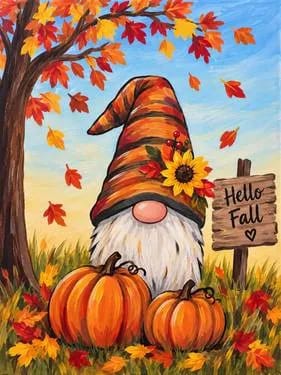 Gnome Fall Season — Painting