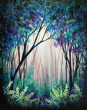 Mystic Woodlands - Paint and sip event at **Rusty's Pizza Santa Barbara in Santa Barbara, CA - PaintNite.com