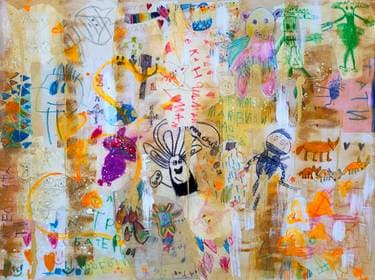 Your Children's Art Collage Painting - Paint and sip event at Microbrasserie Folklore in Pointe-Claire, QC - PaintNite.com