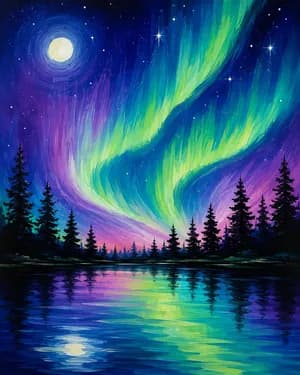 Northern Light Night Sky - Paint Nite event in Napa, CA