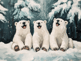 Happy Polar Bear Family in the Snow thumbnail