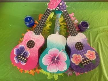 Ukulele Making with DJ - Paint Nite event in Sacramento , CA