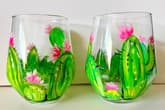 Cute Cactus Wine Glasses thumbnail