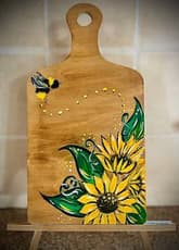 Bee My Sunshine decorative 12” Wood cutting board thumbnail
