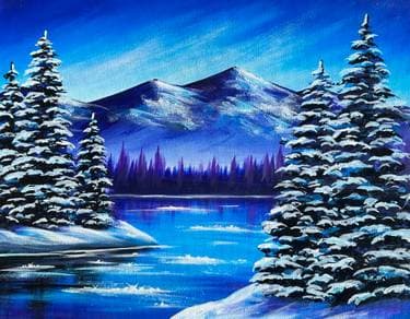 Northern Passage - Winter - Paint and sip event at Kelseys Grandpark in MISSISSAUGA, ON - PaintNite.com