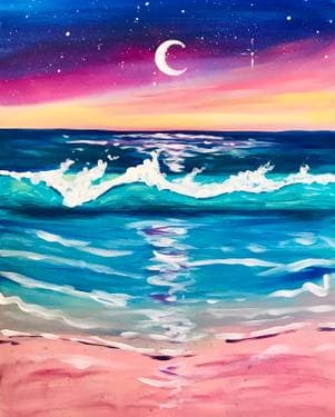 Crescent Wave Wonder - Paint and sip event at Pour Bros Taproom in Moline, IL - PaintNite.com