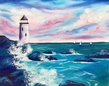 Let The Light Guide You - Paint and sip event at Boston Pizza Market Mall in Calgary, AB - PaintNite.com