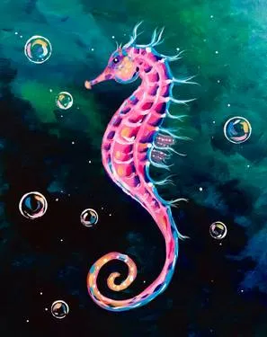 Paint Nite Seahorse Empress — Painting