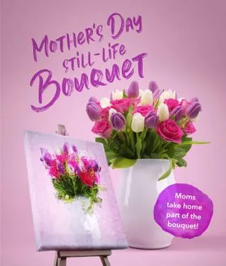 Mother's Day Live Still Life Bouquet at Freeman's Little New York - Fairview — Painting