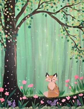 Forest Fox Cutie — Painting