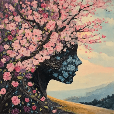 Devine Woman Cherry Blossom Tree - Paint and sip event at Mountain Mike's Pizza in sa, CA - PaintNite.com