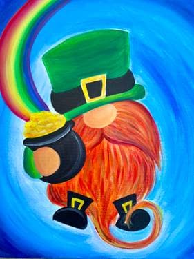 Lucky leprechaun Gnome - Paint Nite event in Moline, IL