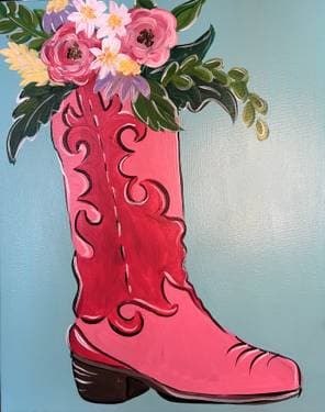 Boot Bouquet - Paint and sip event at Boston Pizza - Kingsway in Edmonton, AB - PaintNite.com