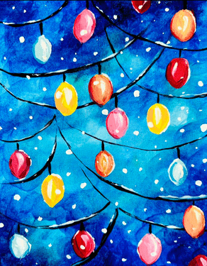 Retro Holiday Lights - Paint Nite event in Yuba City, CA