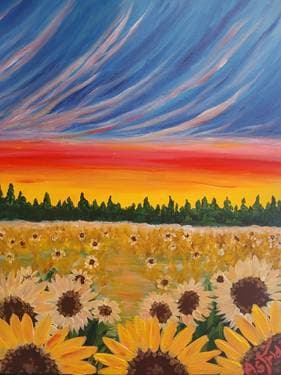 Sunflower Farm Sunset - Paint Nite event in Port Perry, Durham Region, ON
