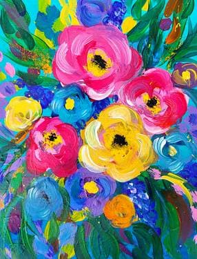 Spring Garden Flowers Bouquet - Paint and sip event at Mossop's Social House in Toronto , ON - PaintNite.com