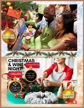 Christmas and Wine Special Event at Golden Hills Gold Club - Paint and sip event at Club 425 at Golden Hills Golf Club in MESA, AZ - PaintNite.com