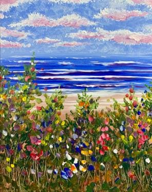 Beachside Wildflowers - Paint and sip event at Rincon Brewery-Ventura in Ventura, CA - PaintNite.com