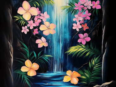 Tropical Falls - Paint and sip event at Holy Grounds Coffee Co in Live Oak, CA - PaintNite.com