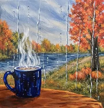 A Sip of Fall — Painting