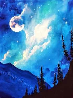 Blue Galaxy Moonscape