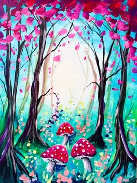 Magical Mushroom Forest - Paint and sip event at Logan's Roadhouse Chico in Chico, CA - PaintNite.com