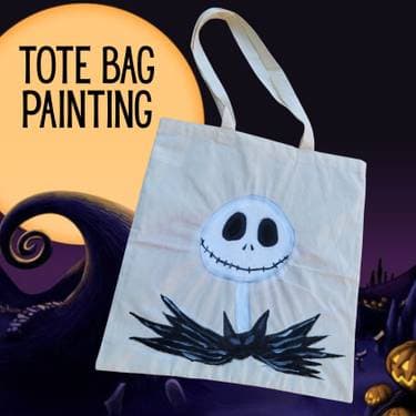 "Skellington Happy" Tote Bag Painting - Paint and sip event at CCC Private Event - 2 in San Dimas, CA - PaintNite.com