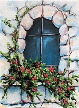 Blooming Stone Window - Paint Nite event in Port Coquitlam, BC