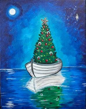 Christmas at sea - Paint and sip event at Harbour House Grill in Innisfil, ON - PaintNite.com