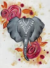 Floral Boho Elephant II thumbnail