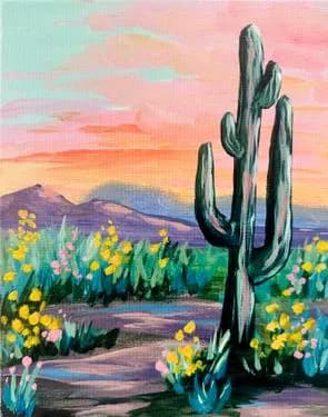 Desert Whimsy - Paint Nite event in Tustin, CA
