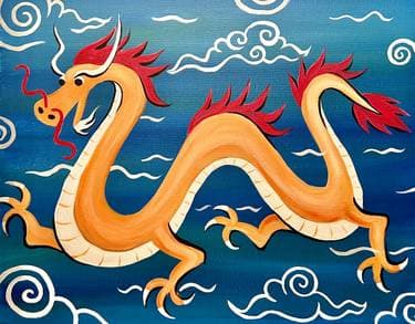 Lunar New Year Dragon - Paint Nite event in Rohnert Park, CA