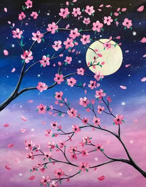 Cherry Blossom Sky II - Paint Nite event in Edmonton, AB