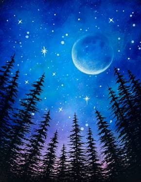 Enchanted Moonlight - Paint and sip event at Best Western Premier at Fisher's Landing in VANCOUVER, WA - PaintNite.com